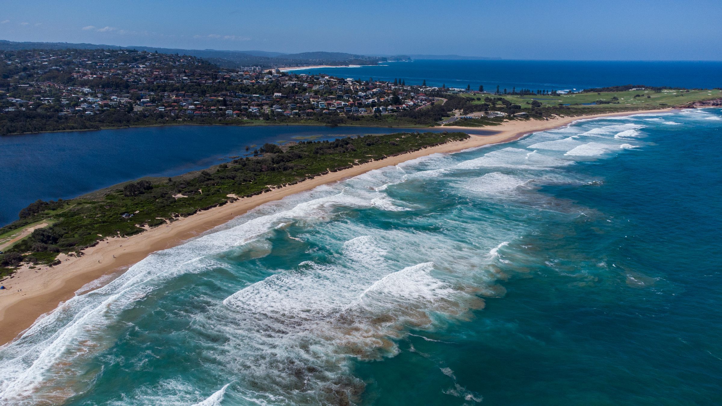 Dee Why Beach and lagoon from above